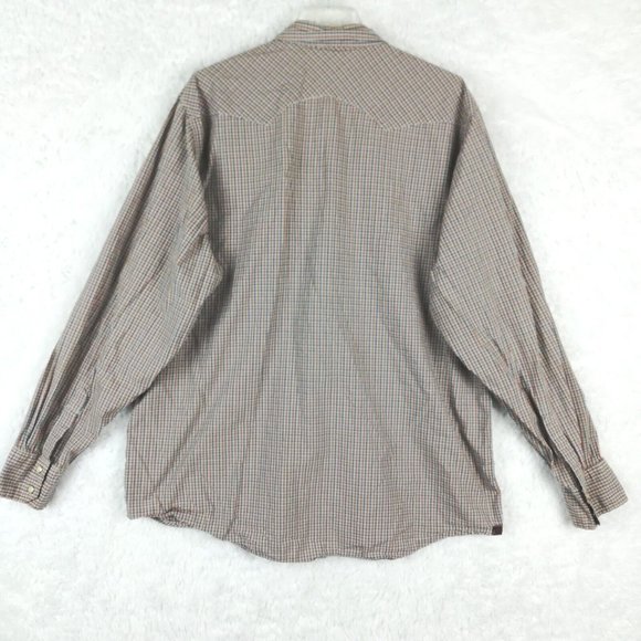 Old Navy Mens Shirt Button Down Long sleeve Pearl Snaps Western Plaid XL - Picture 2 of 11